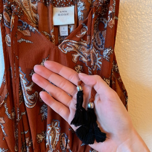 Knox Rose Boho Peasant Maxi Dress | Sz S - Picture 5 of 8